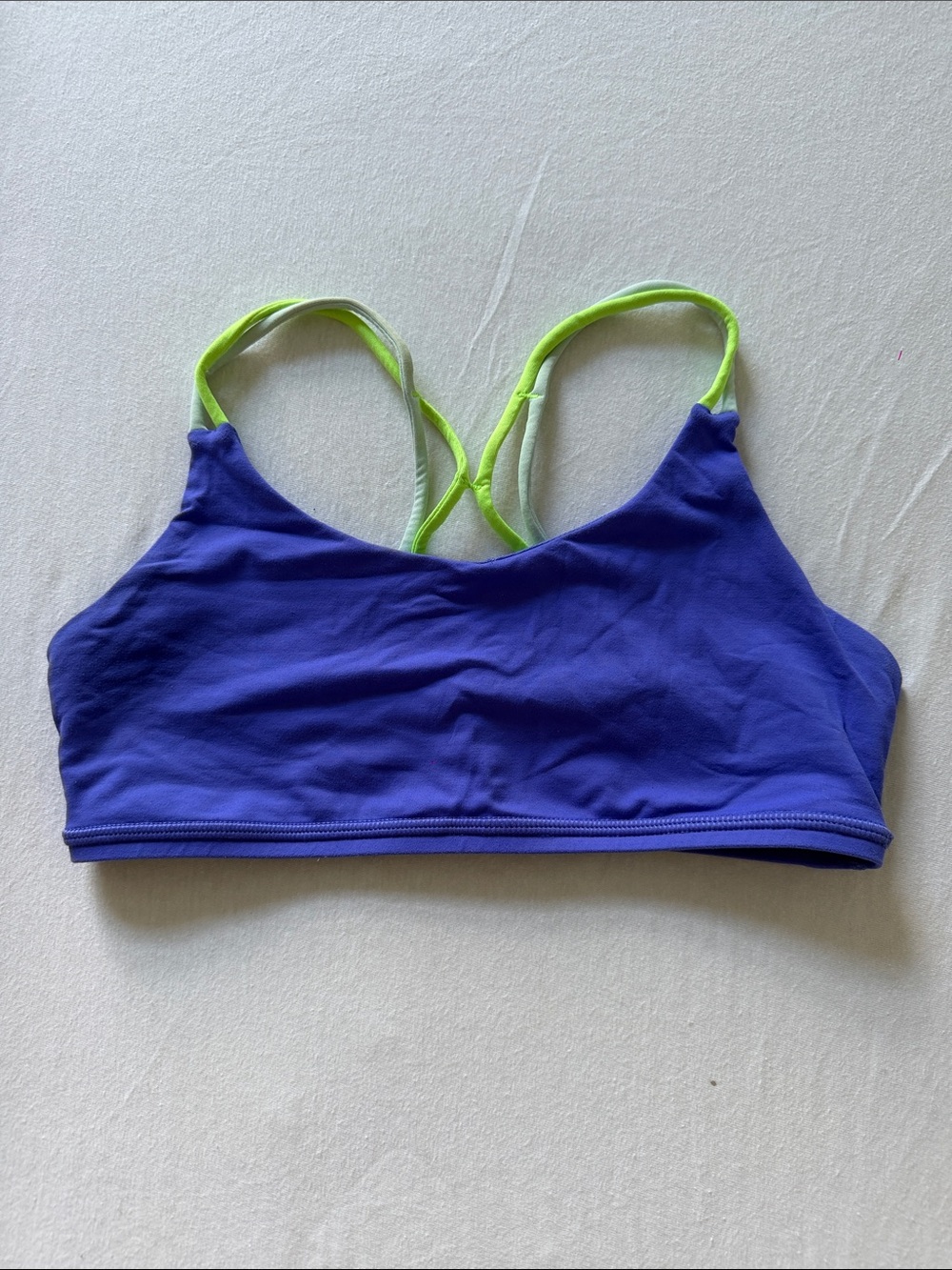 Ivivva Purple Sports Bra with Lime Green Straps